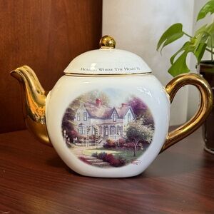 Vintage Thomas Kinkade Painter Of light “Home Is Where The Heart Is” Teapot